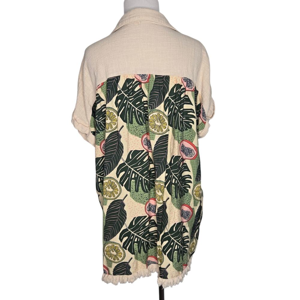 Umgee+ Women Lagenlook Cotton Tunic Coastal Lightweight Fruit Print Tropical XL - Picture 4 of 12